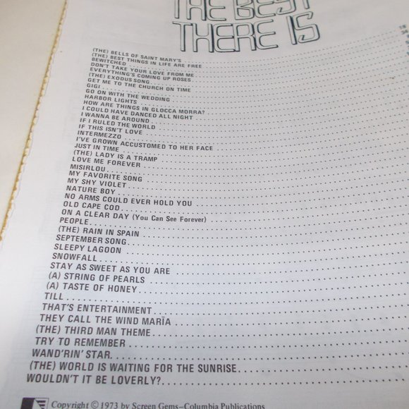 Collectable Vintage Music "The Best There Is" piano/vocal/chords c/w 1973 - Picture 4 of 4